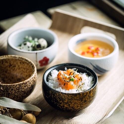 Round rice bowls, rice bowls, eating bowls, ceramic chopsticks, spoons, soup bowls, small bowls other western-style tableware