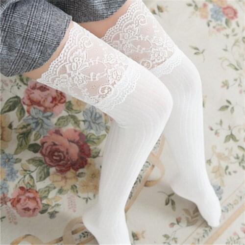 Lace Stockings Female Erotic Spring Sexy Party Stocking Girls Fashion Elegant Knee Sock Cotton Embroidery Thigh High Stockings