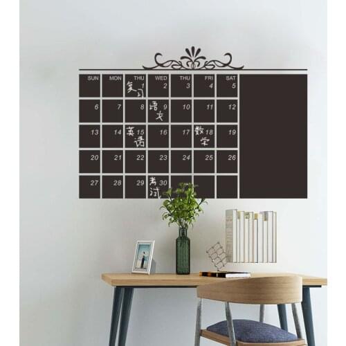 Wall Sticker Decor Mural Home Calendar DIY Monthly Blackboard Removable Bed Chalkboard Memo Month Plan Living Art Decoration