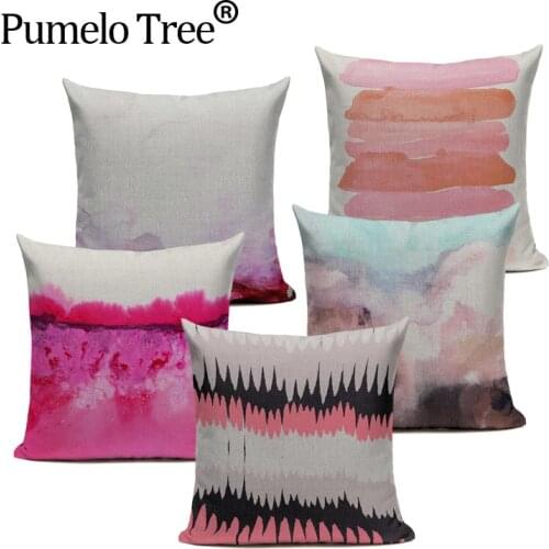 Watercolor Cushions Cover Pillow Cover Stack Abstract Dark Ink Car Sofa Chair Home Decor Linen Throw Pillows Art Pillowcase