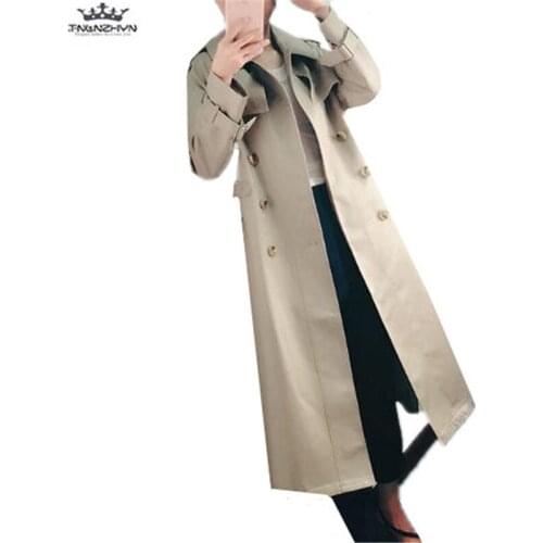 Tnlnzhyn 2019 Spring Autumn New Women Trench Coat Women Double breasted Windbreaker Medium long Outerwear Female Coats A243