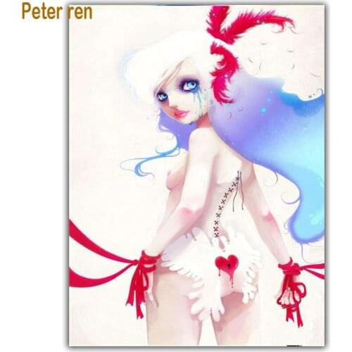 Peter ren Full Diamond Painting Cross Stitch Arts and Crafts 3d Diamond Mosaic Picture of Rhinestones Nude cartoon girl pictures