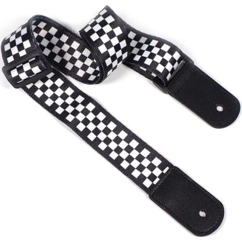 Ukulele Strap Black White Plaid Hawaii Acoustic Guitar Strap Belt Ukulele Bass Guitarra Part Accessories