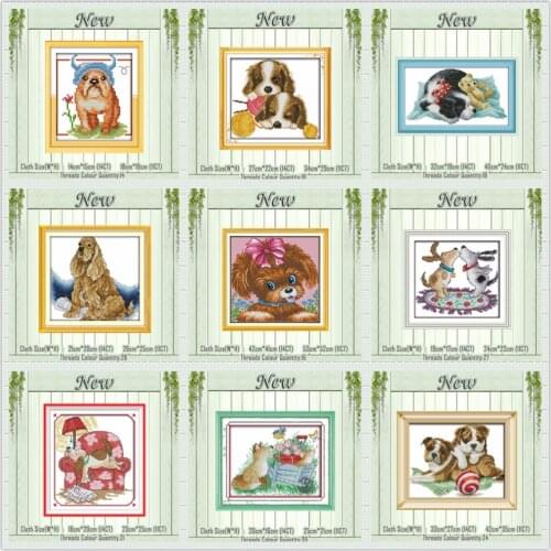 Bulldog Irish Setter dog puppy animal painting counted print on canvas DMC 14CT 11CT Cross Stitch Needlework Sets Embroider kits