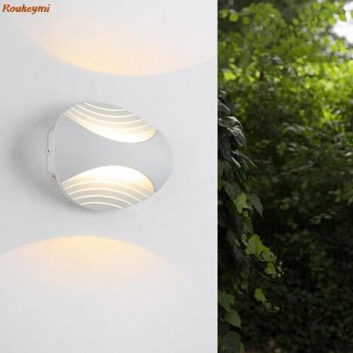 Roukeymi Aluminum porche corridor lighting IP65 waterproof up down wall light stair terrazelampy led exterior path lights