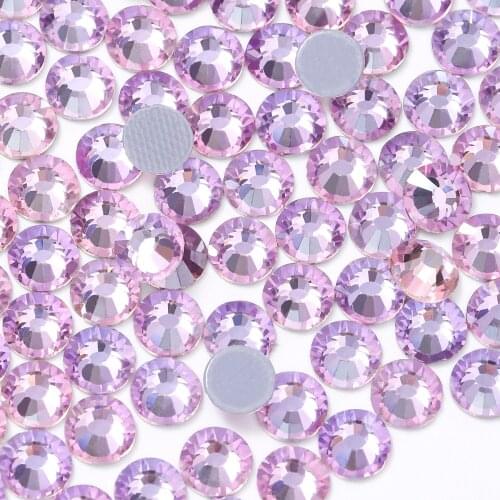 SS3-SS40 Pink Hotfix Crystal Rhinestones DMC Iron On Flatback Glass Strass for Clothing Art Heat Set Gem Embellishment DIY Craft