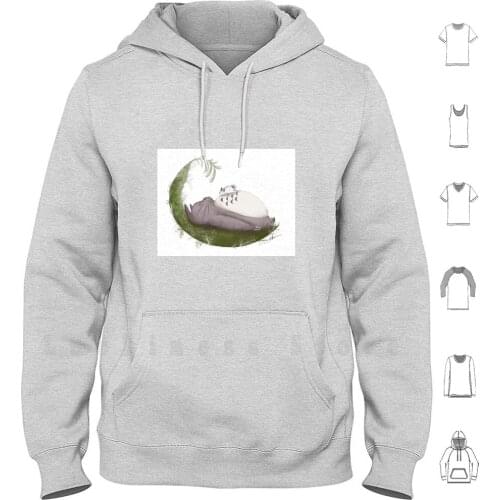 Sea Bunny Makes A New Friend hoodies Animal Hayao Miyazaki Friendship Lazy Sleepy Sleeping Nap