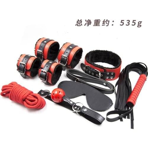 Sex Toys Leather Suit Bondage Flirting Leather Toys Black Plush Mouth Gag Fun