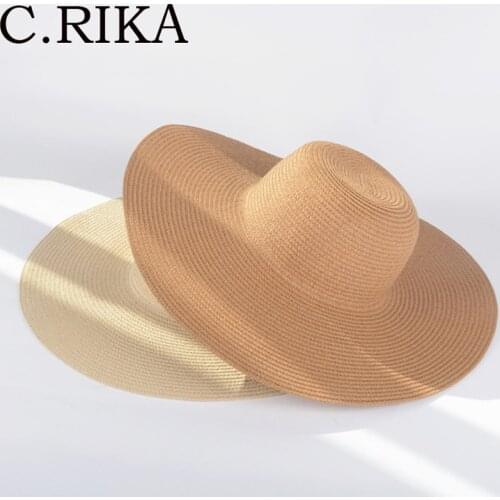 2020 Summer Women Big Wide Brim Ribbon Sun Hat Black Bow Beach Hat Girls Outdoor Travel Floppy Straw Hats UV Protection Panama