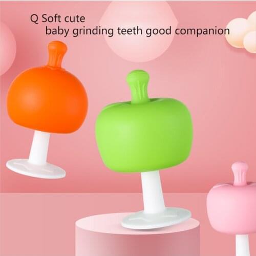 Cartoon Fruit Teether for Babies Cute Mushroom Rattle Teether High Quality Silicone Newborn Teeth Care Healthy Baby Toys Gift