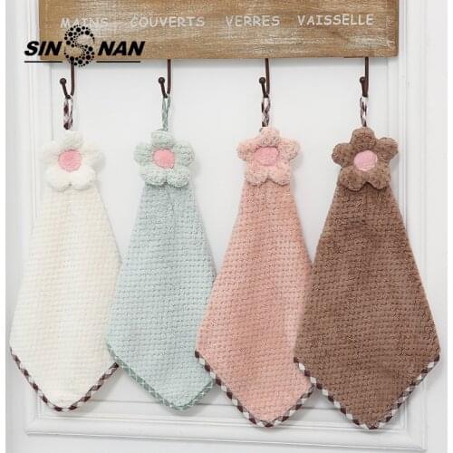SINSNAN 4PCS SuperAbsorbent Highquality Microfiber Hand Towel Baby Children Adult Handkerchief Face Cloth Hanging Kitchen Towels