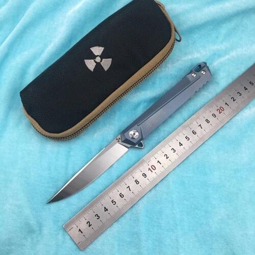 LEMIFSHE Flipper folding knife S35VN blade titanium alloy handle camping outdoor hunting fruit knife EDC tool