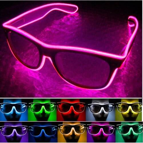 LED Glasses Glowing Party Supplies Lighting Novelty Gift Bright Light Festival Party Glow Sunglasses EL Wire Flashing Glasses