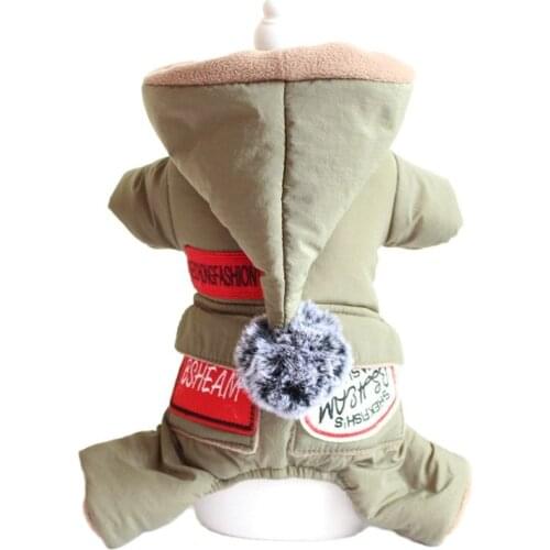 Pet Dog Warm Jumpsuit Jacket Winter Clothes Pet Thickened Coat Puppy Apparel 2 colour