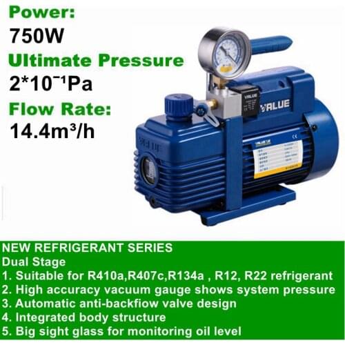 V-I280SV 750W 220V~/50HZ ,Oil 500ml Vacuum Pump Dual Stage pump,refrigeration tools,Flow Rate 14.4m3/h. Free shipping