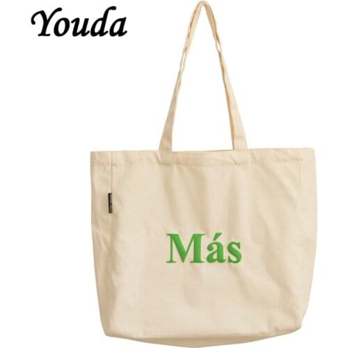 Youda Simple Style Women Shoulder Bags Classic Ladies Canvas Shopping Tote Casual Design Girls Handbag Female Bags Cute Handbags