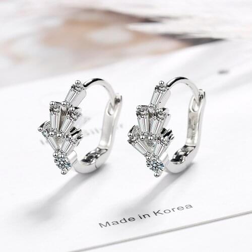 Earrings female Korean version simple personality small fresh full zirconium five petals flower earrings temperament earrings