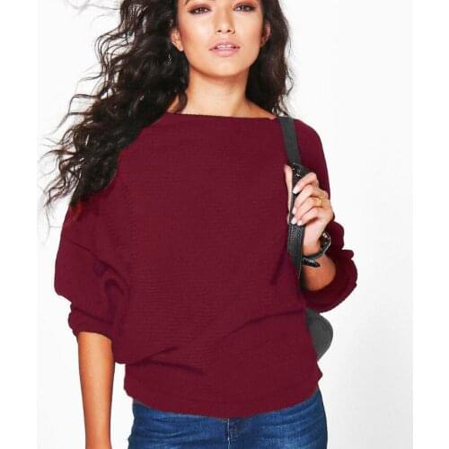 Women Sweater 2018 Autumn Winter Fashion Women Easy Sleeve head Bats Sleeves Knitting Top Fashion Sweater