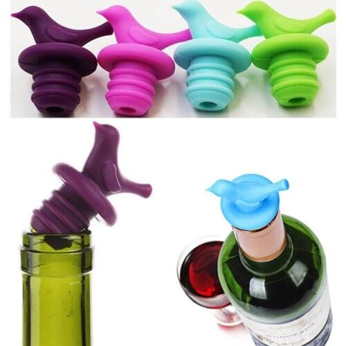 1Pcs Wine Bottle Stopper Bottle Caps Family Bar Preservation Tools Silicone Creative Bird Design Safe and Healthy Wine Plug Cove