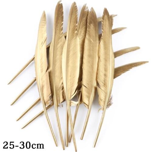 25-30CM High Quality Goose Feathers For DIY Jewelry Headdress Making Party Clothes Decoration Hat Accessories Plumes Craft 10Pcs