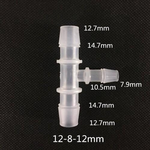 12-8-12mm Plastic Hose Pipe Tube Connector Joiner Air Water Fuel Car Home Hose Connectors