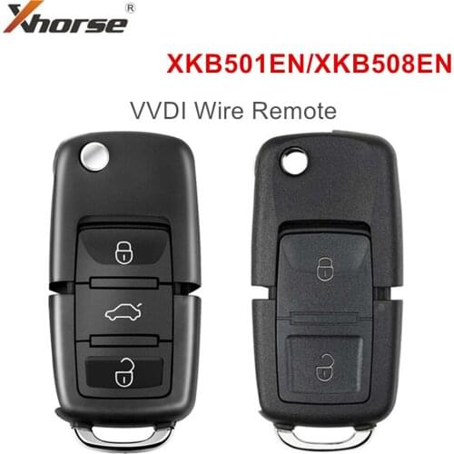 5pcs Xhorse 3 Buttons XKB501EN Wired Universal Wire Remote Key B5 Type for VW for VVDI Key Tool