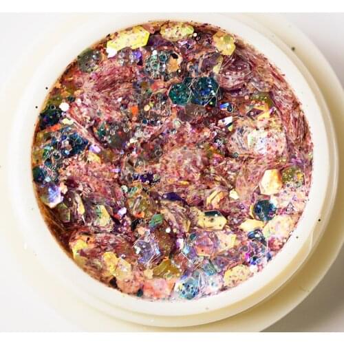 6Jar/Set Reflective Devil-EYE Symphony Chunky Glitter Clear/ Azure/ Purple/ Pink Colorful Decoration Nail ART Flashglitter #FT39