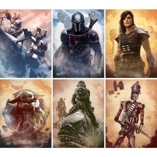 Diamond Painting Cartoon Mandalorian Yoda Star Wars 5D DIY Full Square Round Embroidery Mosaic Set Cross Stitch Home Decor Art