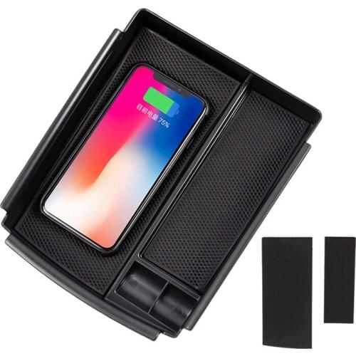 Car Wireless Charger Center Console Armrest Storage Box Holder Container Storager Tray Car Styling