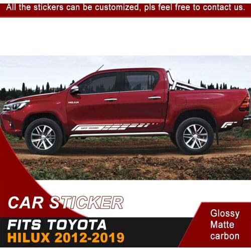 Side door car sticker off road stripe graphic Vinyl car decals fit for toyota hilux 2012 2013 2014 2015 2016 2017 2018 2019