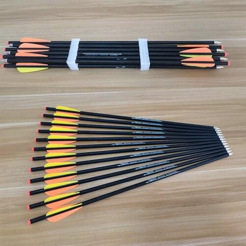 12pcs Archery Bolts Arrows Carbon Arrow Spine 400 For Bolts Crossbow Archery Hunting and Shooting