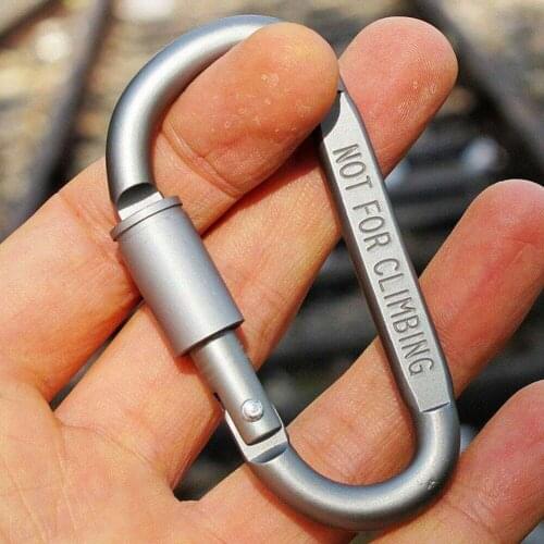 Practical 1 PCS Black D Shaped Aluminum Alloy Keychain Carabiner Climbing Karabiner Mosqueton Hook for Equipment Outdoor