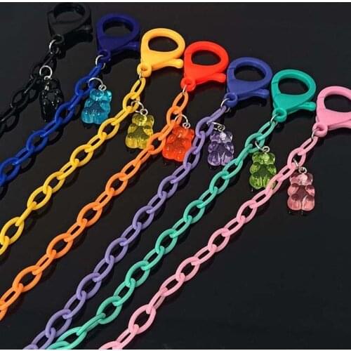 1PC Bear Mask Chain for Women Girls Neck Chain Accessories Neck Strap Holder Jewelry Anti-lost Chain Lanyard