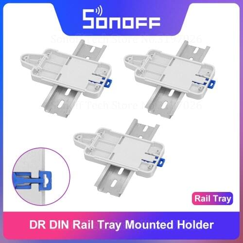 Itead 3PCS Sonoff DR DIN Rail Tray Mounted Adjustable Holder Cheap Solution for Most Sonoff Products Basic RF Pow TH10/16 Dual