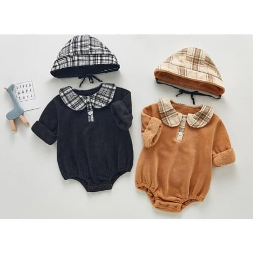 Baby Girls Boys Clothes Newborn Baby Clothes Winter Fleece Toddler Baby Romper With Hat Baby Jumpsuit Girl Boys Romper Overalls