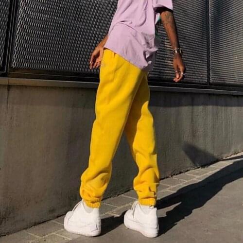 Fanco 2021 Solid Color Loose Basic Jogger Sweatpants Womens Casual Elastic High Waist Trousers Streetwear Fashion Hip Hop