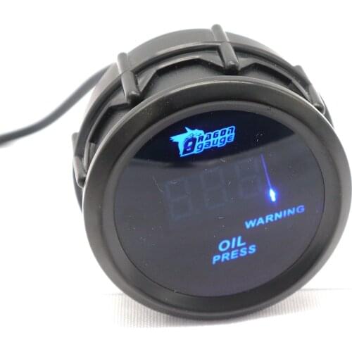 Racing Modified Car 12V Oil Pressure Gauges Blue Digital Display with Sensor Oil Pressure Meter