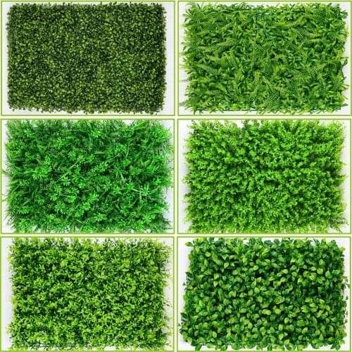 40*60cm Artificial Plants Hedge Lawn Boxwood Hedge Fake Lawn Garden Backyard Home Decor Simulation Grass Turf Rug Lawn Outdoor P