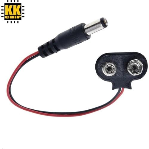 KKCHIP DC 9V Battery Button Power Cable Battery Buckle Snaps Power Cable Connector DC5.5*2.1 For Arduino