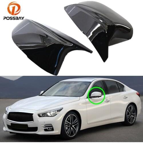 1 Pair Car Front Door Side Rearview Mirror Covers Rear View Caps for Infiniti Q50 Q50S Q70 Q60 QX30 2014-2021 Auto Replacement