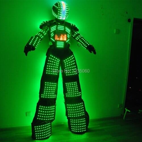 Traje de Robot LED Stilts Walker LED Light Robot Costume Clothing event kryoman costume led disfraz de robot