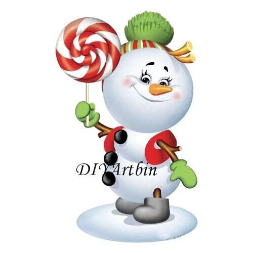 Lollipop Snowman Cutting Dies For Child Brithday Card Die Cuts For Paper Crafting