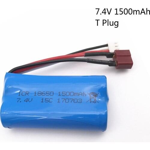 7.4V 1500mAh lipo Battery with T Plug for FEIYUE FY-03 FY01 FY02 Wltoys 12428 12401 12402 12403 12404 12423 etc toy battery part