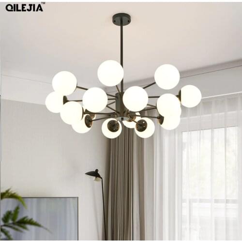 Chandelier Nordic Creative Art Lighting Post-modern Simple Atmosphere Bedroom Dining Room Lamp Iron Magic Bean Living Room Lamp