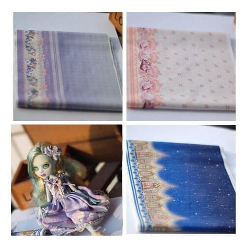 Handmade Doll clothes material DIY Sewing Craft Doll Clothing Blyth dress Fabric For Sewing Patchwork Doll Cloths blyth 16*47cm