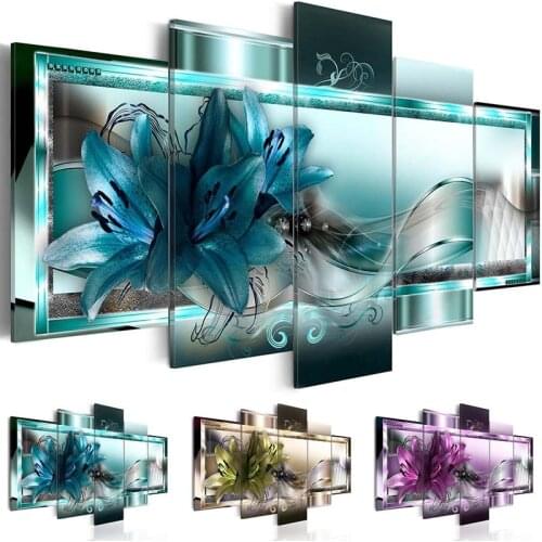 Fashion Home Decor Canvas Print Modern Abstract Flower Floral Art Painting Living Room Decoration Beautiful Lilies