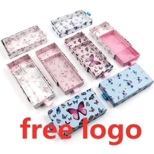 NEW butterfly square false eyelash packaging box fake 3d mink eyelashes boxes faux cils magnetic case lashes empty pull and flip