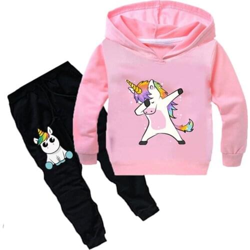 Baby Boys Cartoon Clothing Set Spring Autumn Kids girls Unicorn sports suit toddler children Mickey clothes 2pcs Infant outfits