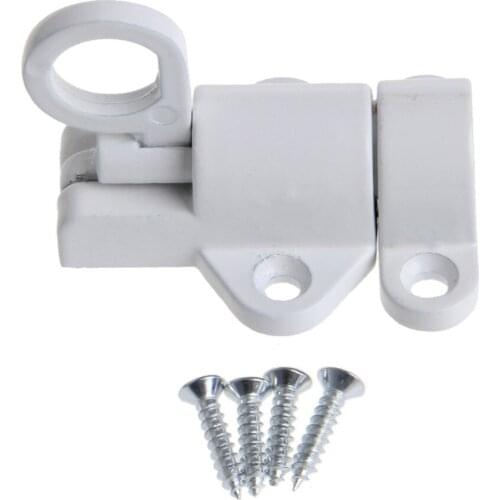 OOTDTY Window Gate Security Pull Ring Spring Bounce Door Bolt Aluminum Latch Lock White