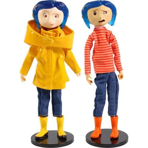 Coraline In Raincoat / Striped Shirt Model Figurals Brinquedos Action Figure